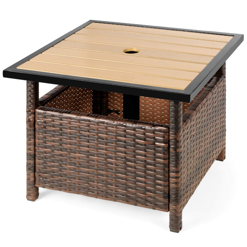 Table d'appoint d'extérieur carrée L 21,5 po x l 21,5 po Roskilde, Brun, Brun