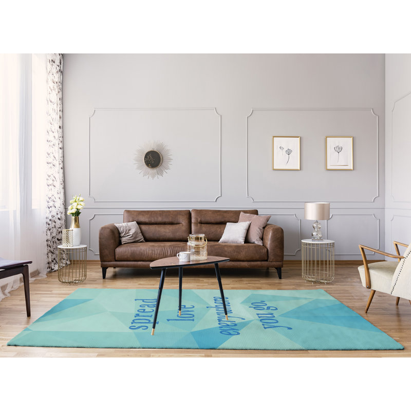 Tapis en polyester imit quote love, Rectangle 9 pi x 12 pi