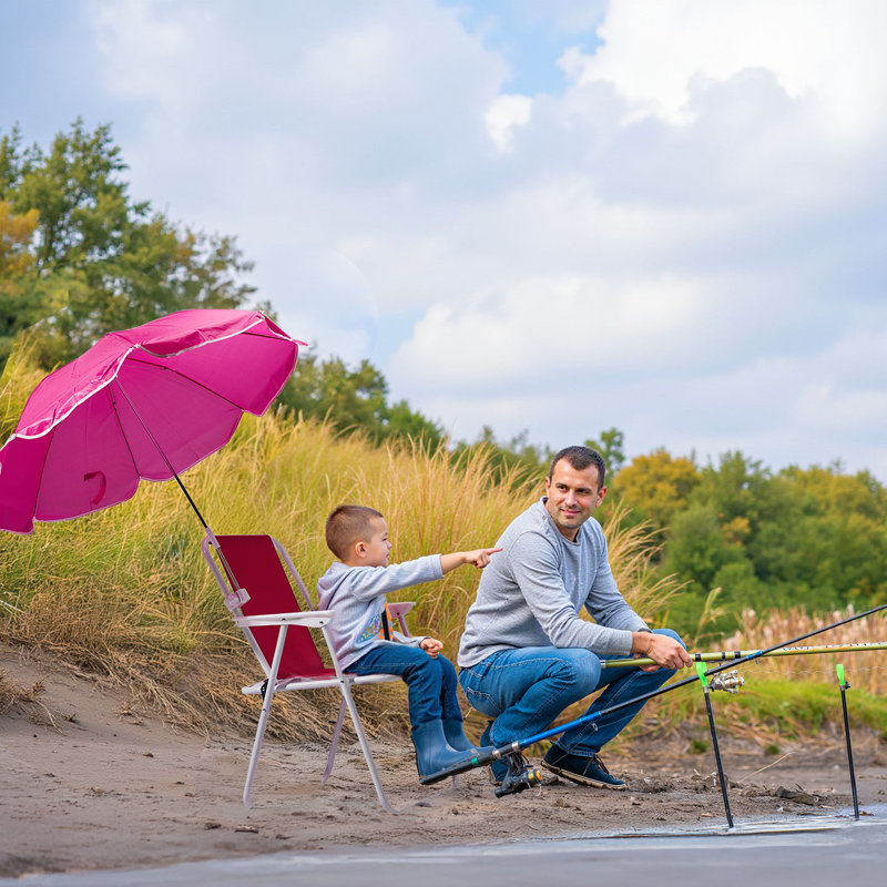 Metal Folding Beach Chair(Set Of 1), Pink