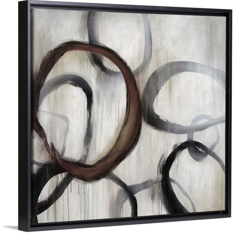 Cirque II par Rikki Drotar - reproduction d'art sur toile, H 32 po x l 32 po x P 1,75 po, Cadre flottant noir