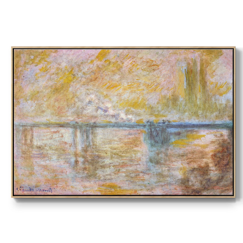 Charing Cross Bridge, 1899, reproduction d'art sur toile, H 27 po x l 41 po x P 2 po, Naturel