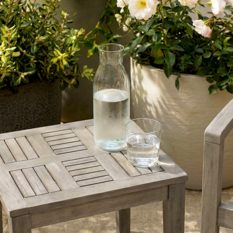 Table d'appoint en bois Salena, Gris clair