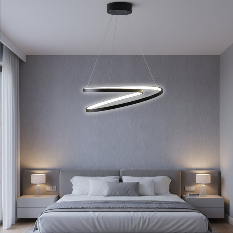Lustre fantaisie en métal avec orbe en métal de 6 500 K / 4 000 K