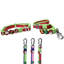 Ensemble de collier et de laisse pour chien de Noël, collier en PVC imperméable pour animaux avec de jolies breloques des Fêtes, laisse de marche rembourrée pour petits chiens de taille moyenne