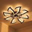 Ventilateur de plafond extra-plat de 81 cm (32 po) à 8 pétales avec lumière DEL intégrée et contrôle par application (noir)
