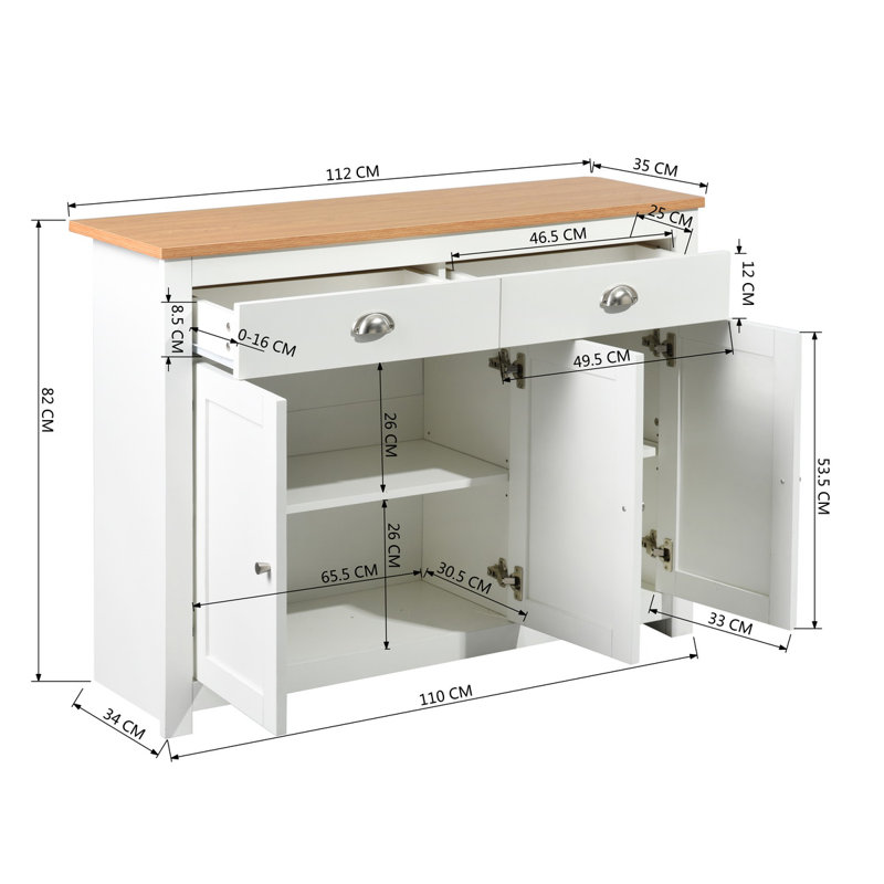 Bollman 112cm Sideboard, White