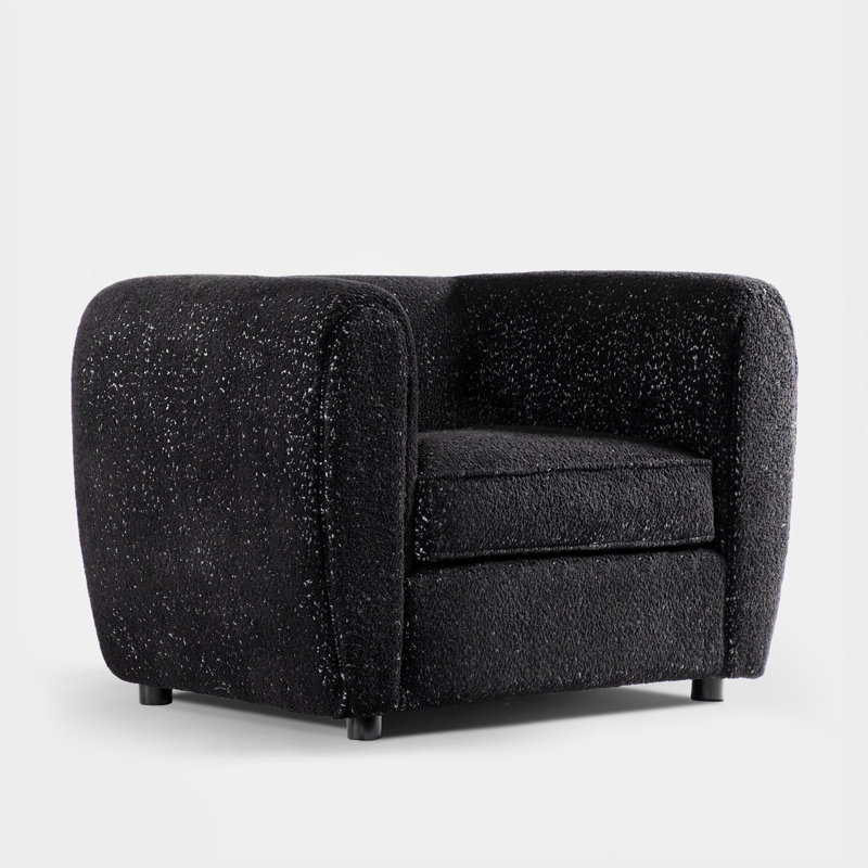 Celal Upholstered Armchair, Black 100% Polyester