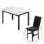 Ensemble de table de salle à manger 5 pièces avec 4 chaises rembourrées, ensemble de salle à manger de cuisine rectangulaire avec structure en métal, petit mobilier de petit espace