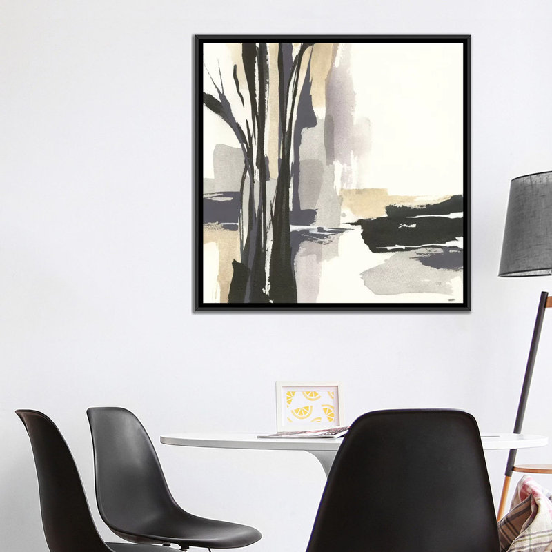 « placid i », impression sur toile, H 18 po x l 18 po x P 1,5 po, Toile avec cadre noir, Pas de tapis