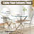 36" Round Glass Dining Set, Modern Cross Stainless Steel Base and 4 Velvet Upholstered Dining Chairs-412114647-412114664