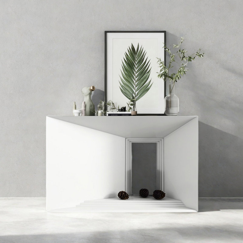 Console Modern Minimalist, Blanc, H 31,5 po x l 47,24 po x P 13,78 po