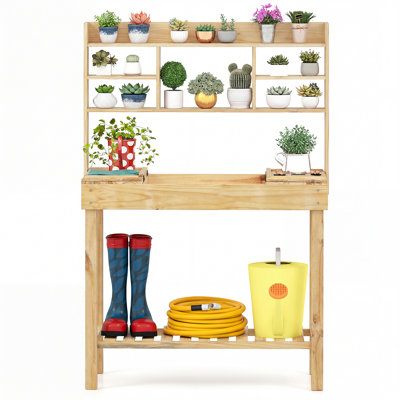 Angjelina Fir Wood Potting Bench