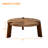 37" Rustic Round Coffee Table, Solid Wood & MDF for Living Room