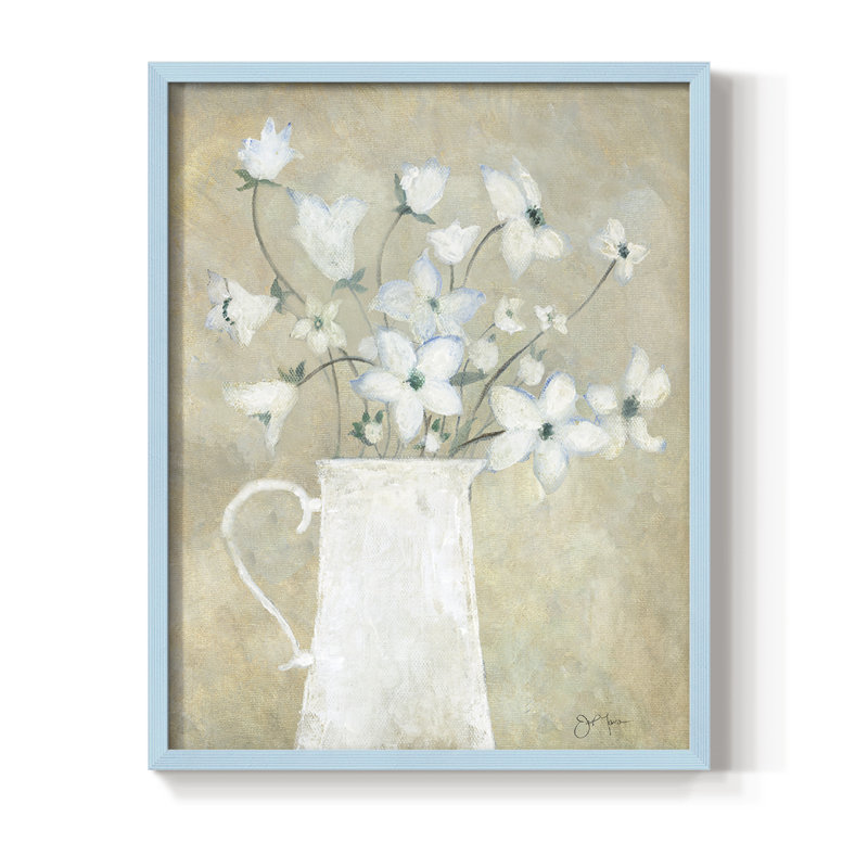 Delicate Bouquet II, reproduction encadrée - bois massif, Bleu, H 15 po x l 12 po