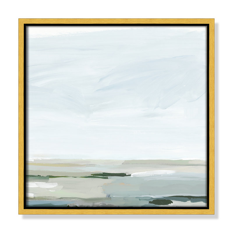 Catrena Pure Stillness - Floater Frame Painting Print on Canvas, 13.5" H x 13.5" W, Gold