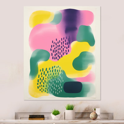 «Jaune et vert», Collages abstraits, enchantement - reproduction d'art murale abstraite en métal