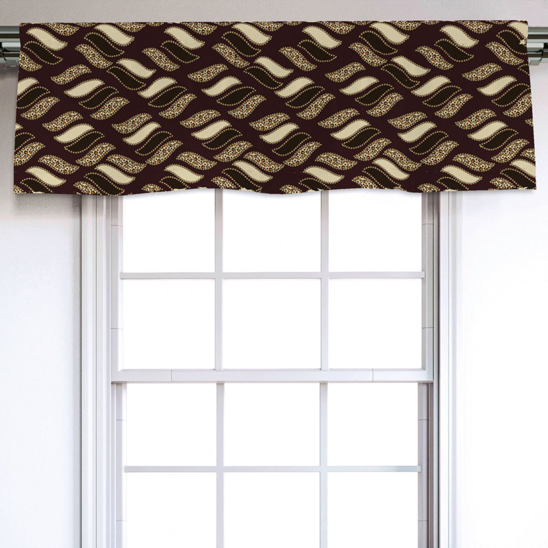 Sateen Geometric Ruffled Window Valance