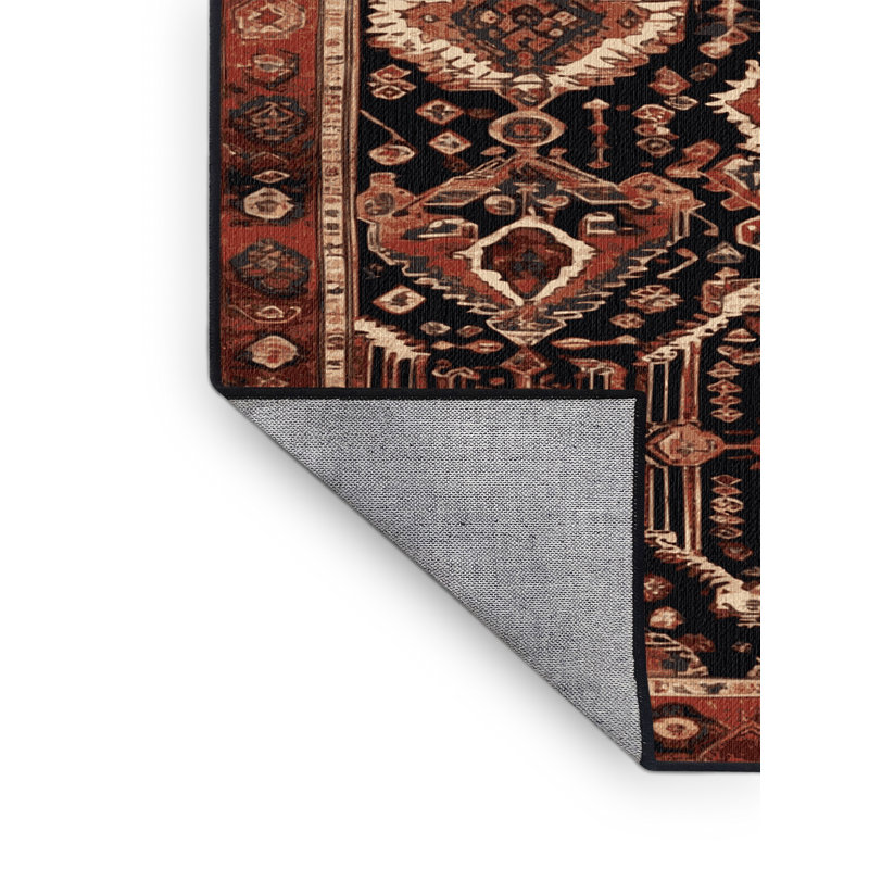 Machine Washable Persian Brown Area Rug, Rectangle 2' x 3'