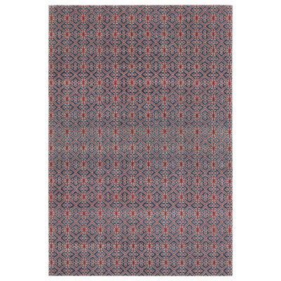 Tapis rouge / bleu marine à motif de treillis intérieur / extérieur Jaipur Living Darlita (8 pi 10 po x 12 pi)