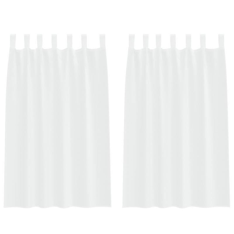 Suzzy Semi Sheer Curtain Pair, White, 175cm Width x 140cm Drop