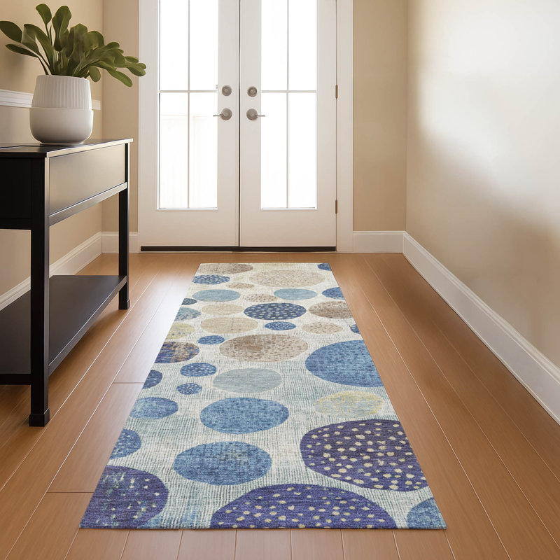 Premium Machine Washable Lonon AMF1952 Geometric Rug, Runner 2'3" x 7'6"