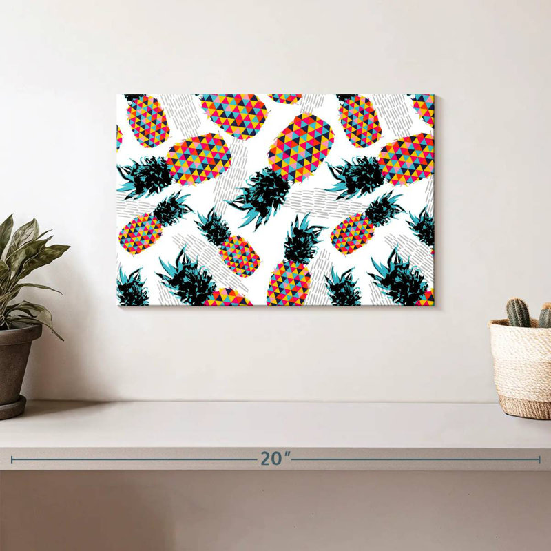 Yarlin Vibrant Pineapple Pattern, 8" H x 12" W