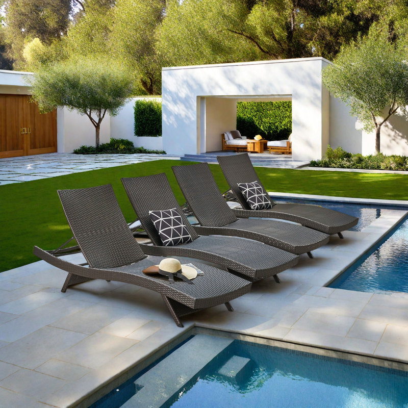 Blaise Outdoor Chaise Lounge Set, Multibrown