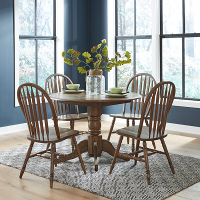 Judique Brown 4 Person Drop Leaf Dining Table Set