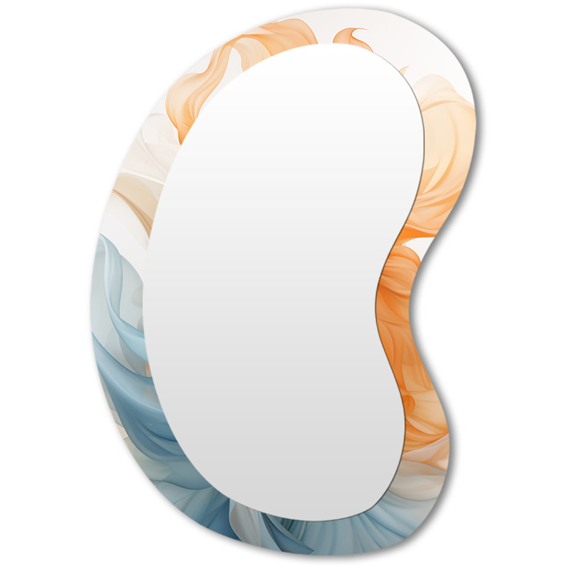 Miroir mural moderne liquide et abstrait, 31 po x 22 po