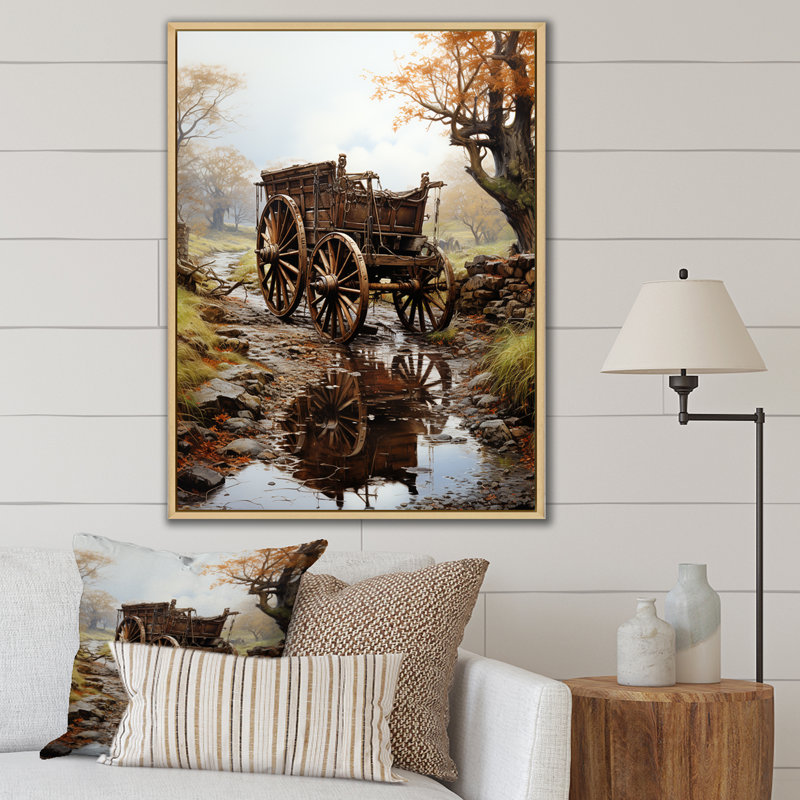 Watercolor Old Carriot Cart Memory, Cadre photo noir, 44" H x 34" W
