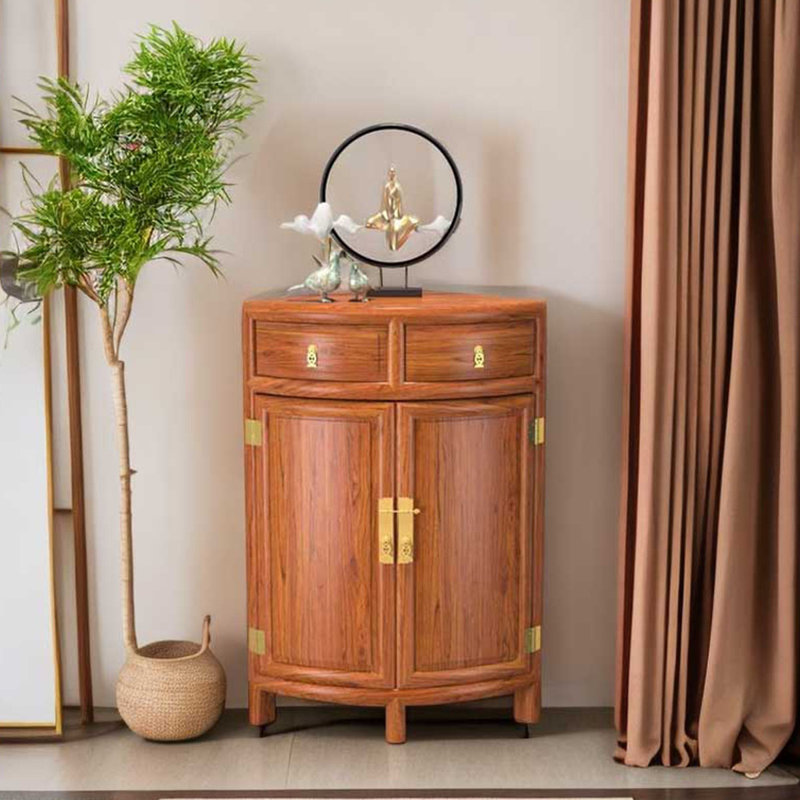 Cherry wood colour Solid Wood Corner cabinet