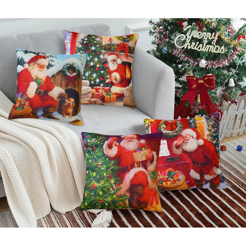 Red Santa Square Cushion