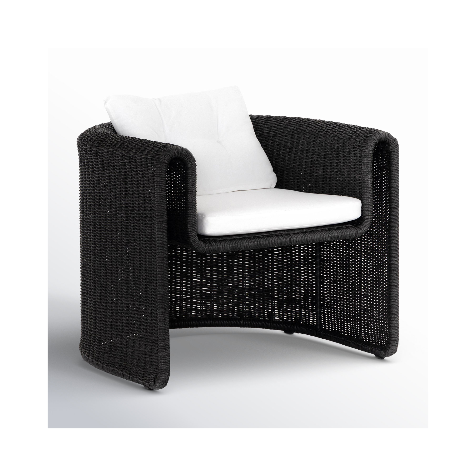 Mahi Wicker Outdoor Lounge Chair, Black