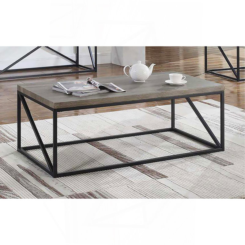 Table basse rectangulaire grise et noire_Table basse