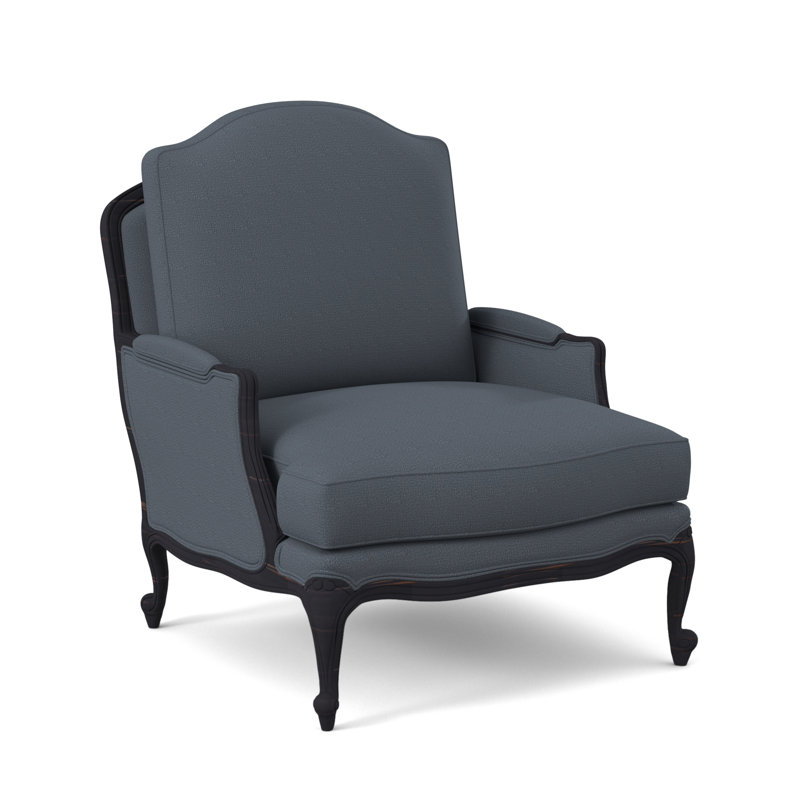 St. Helena Sunbrella® Boucle Armchair, Elise Flax, Vintage Ebony