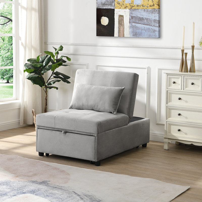 Chaise longue rembourrée Pymble, Gris