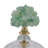Decorative Glass Stone Metal Jar With Sculpted Fauna Lid Detailing And Textured Transparent Body For Unique Accent Display