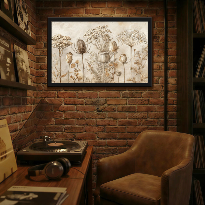 Arrangement floral de plantes dans des tons neutres, H 24 po x l 36 po