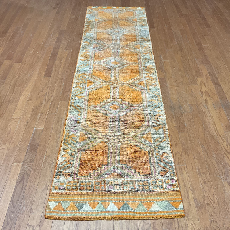  Handmade Turkish Oushak Wool Runner