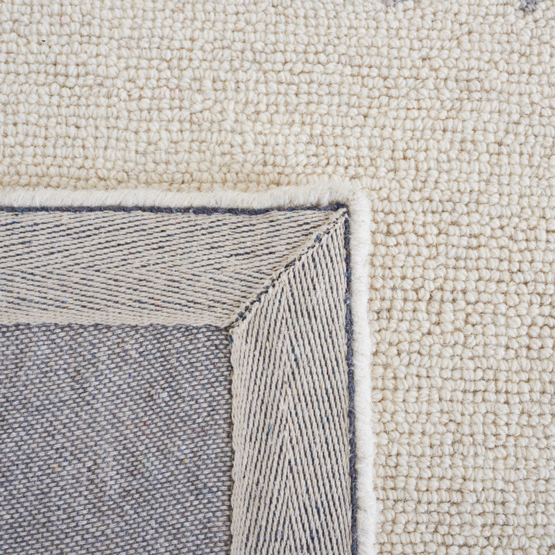 Tapis floral en laine touffeté à la main ivoire / beige, Rectangulaire 3 pi x 5 pi