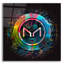 Art mural en verre acrylique «Crypto Power», 24 po x 24 po-655719852