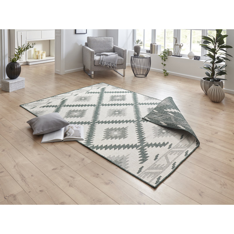 Malibu Woven Green Rug, Rectangle 200 x 290cm
