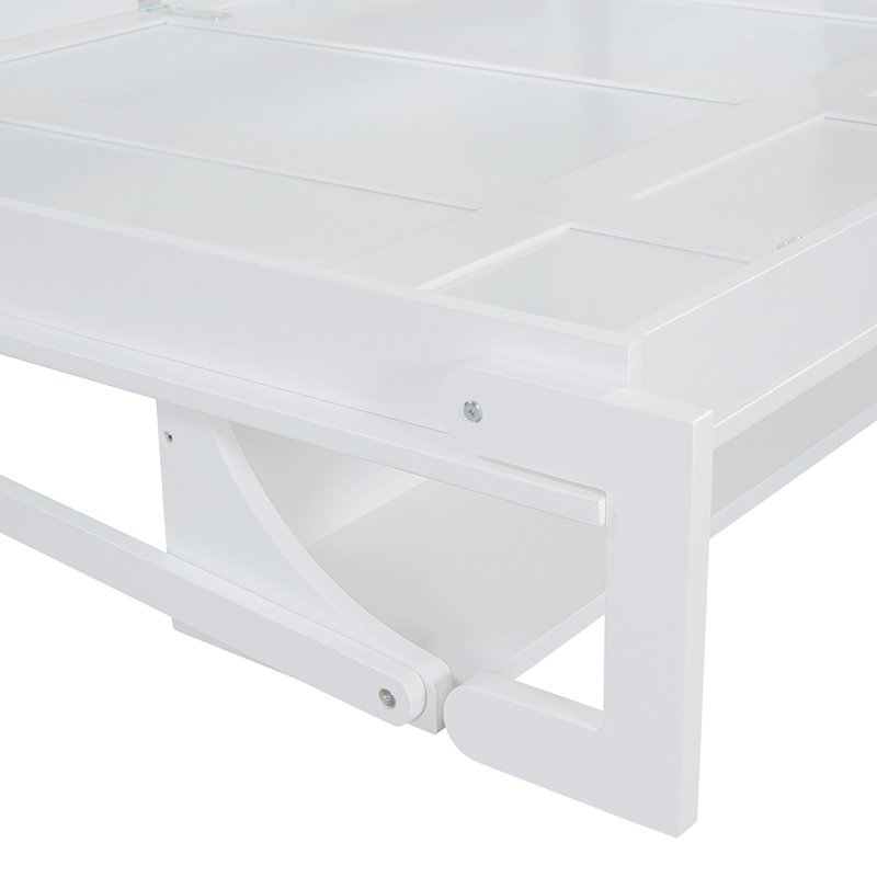 Mihoko Murphy Bed Cabinet with Display Shelf, Full, White