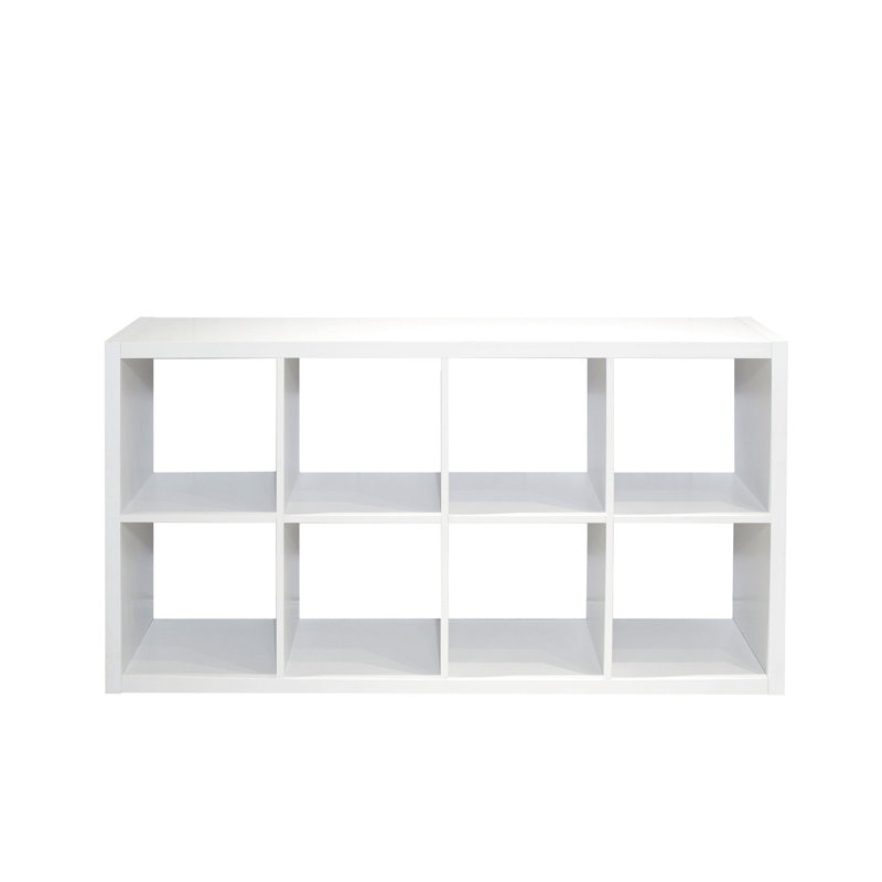 Smart Cube 8-Cube Organizer Storage With Opened Back Shelves,2 X 4 Cube Bookcase Book Shleves For Home, Office, White