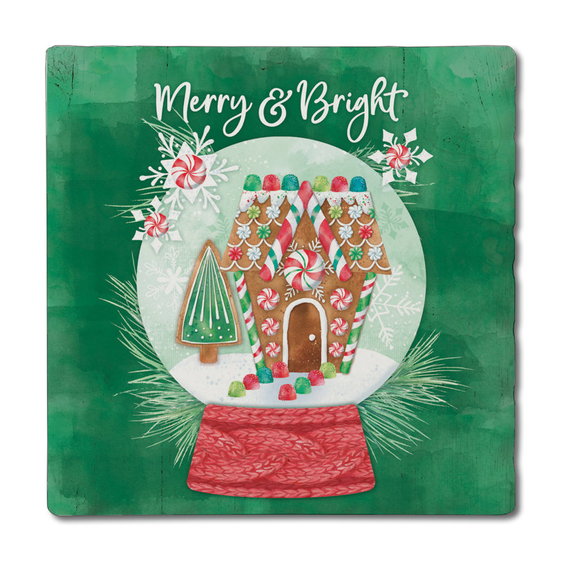 Sous-verre simple Merry & Bright Snowglobe