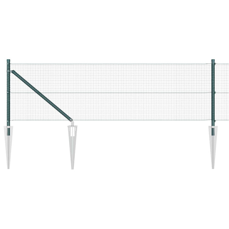 Vidaxl Fence Post, 50cm H x 1000cm W, Green