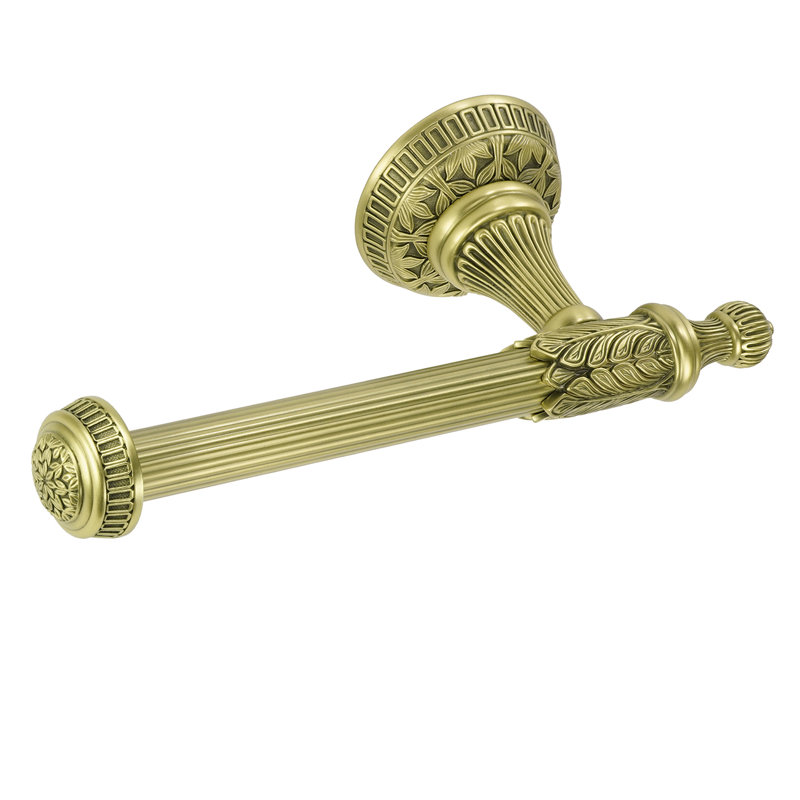 HAMPTON TISSUE BAR LEFT; MATTE BLACK FINISH, Antique Brass
