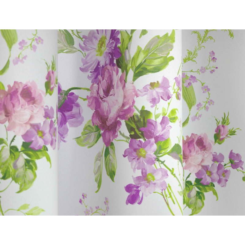 Pansy Blackout Curtain Single Panel, Pink and purple, 145cm Width x 220cm Drop