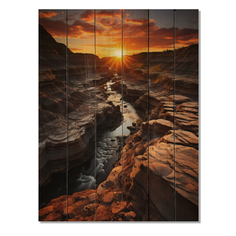 Canada Alberta Badlands I sur bois, H 40 po x l 30 po x P 0,78 po