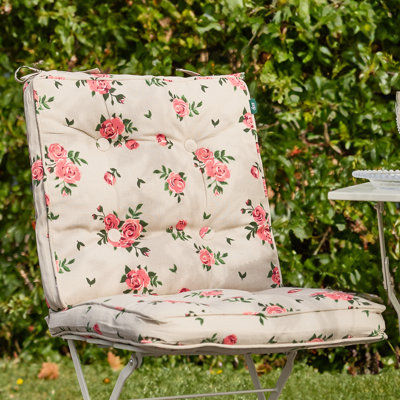 Set Of Two Rose Square Seat Cushions